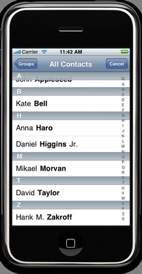 Liste des contacts iPhone SDK AddressBook AddressBookUI